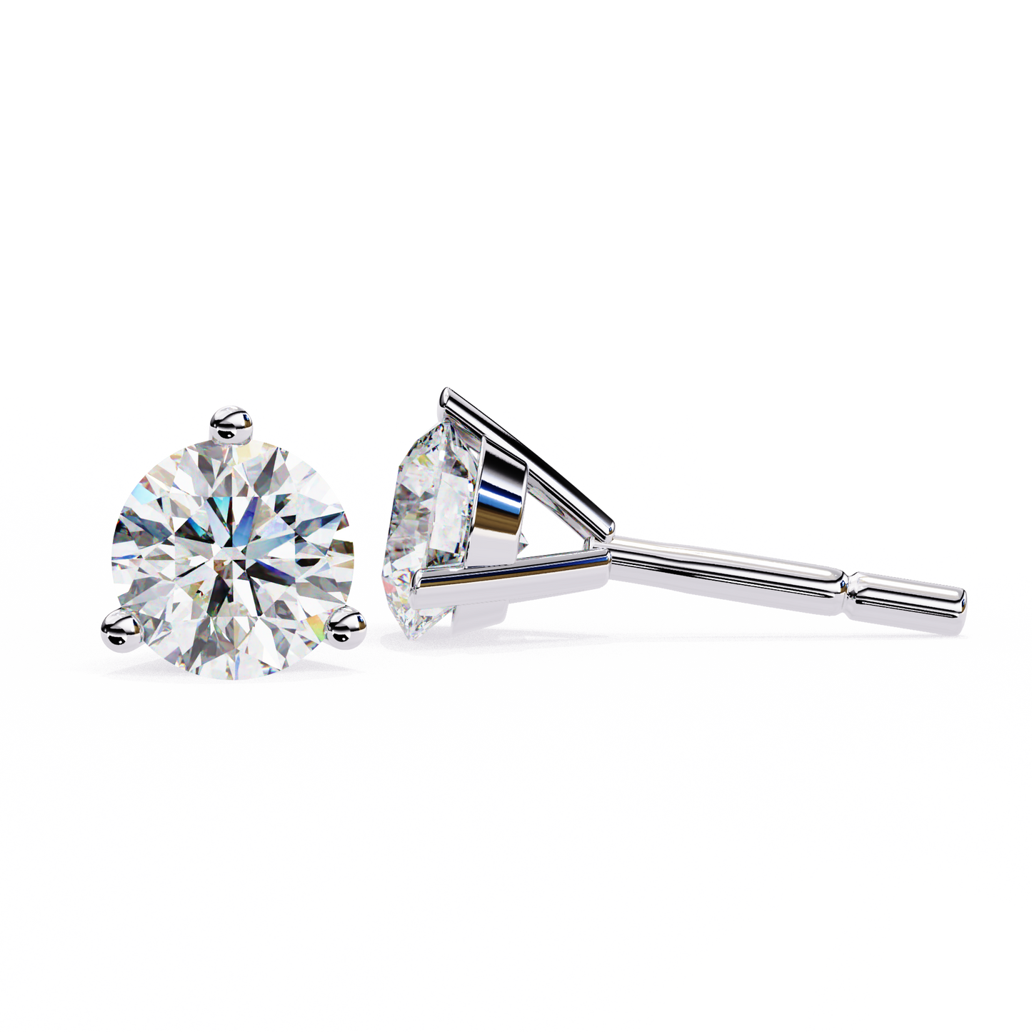 Round Lab Grown Solitaire Stud