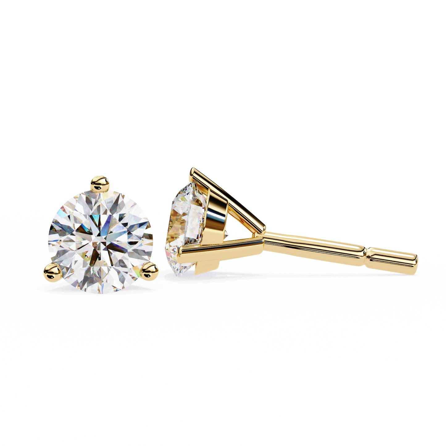 Round Lab Grown Solitaire Stud