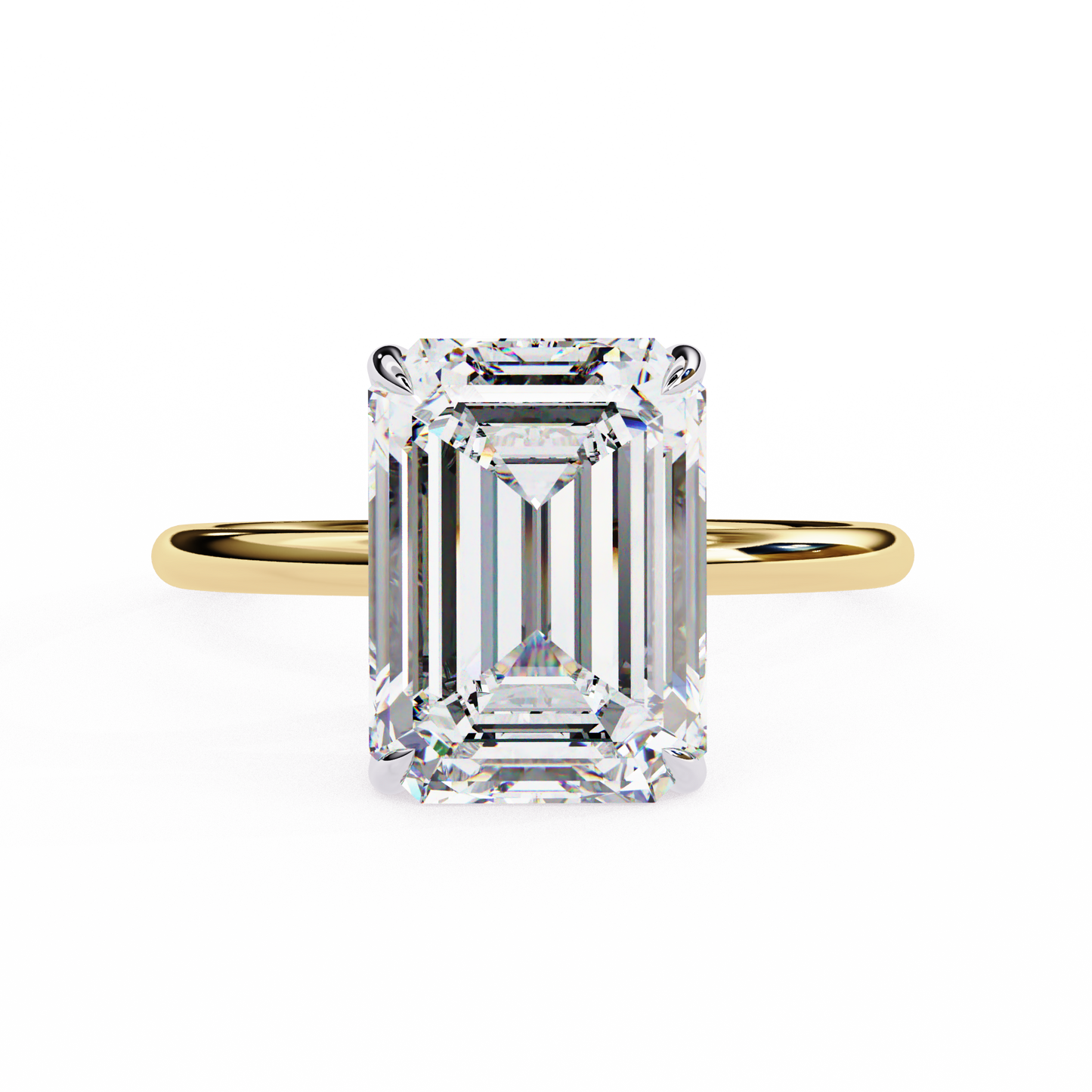 Anira Emerald Solitaire Ring Lab Grown Diamond