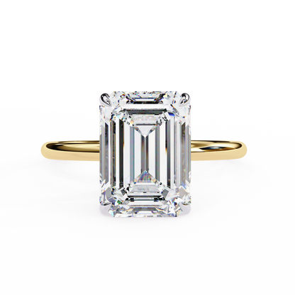 Anira Emerald Solitaire Ring Lab Grown Diamond
