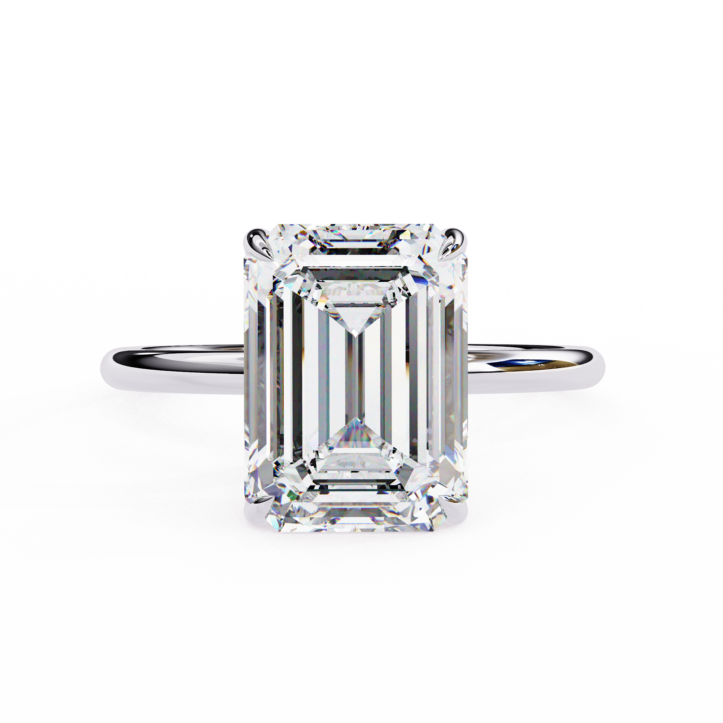 Anira Emerald Solitaire Ring Lab Grown Diamond