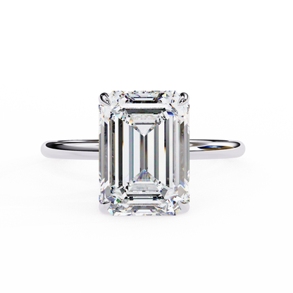 Anira Emerald Solitaire Ring Lab Grown Diamond