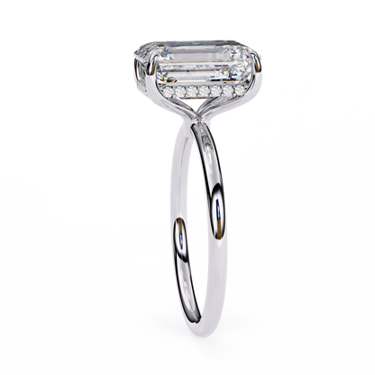 Anira Emerald Solitaire Ring Lab Grown Diamond