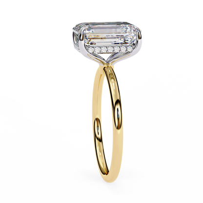 Anira Emerald Solitaire Ring Lab Grown Diamond