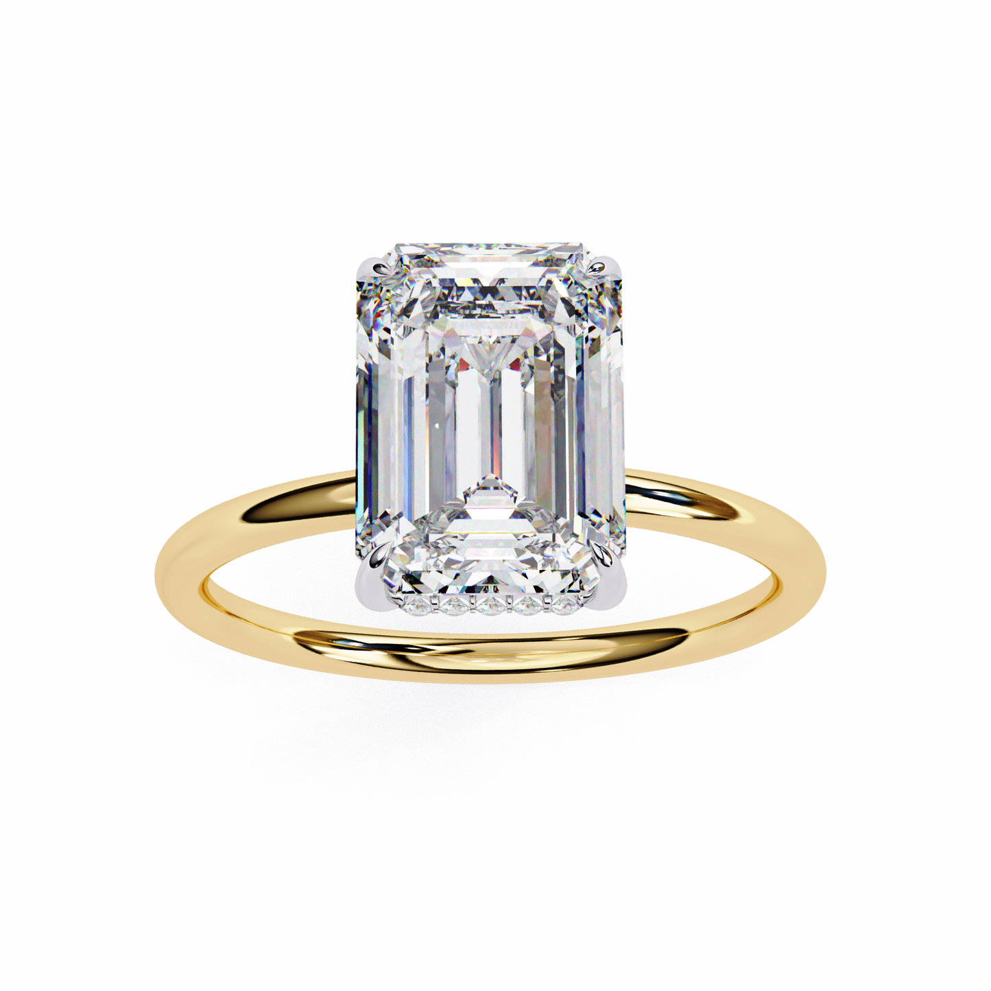 Anira Emerald Solitaire Ring Lab Grown Diamond