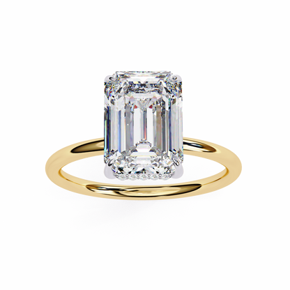 Anira Emerald Solitaire Ring Lab Grown Diamond