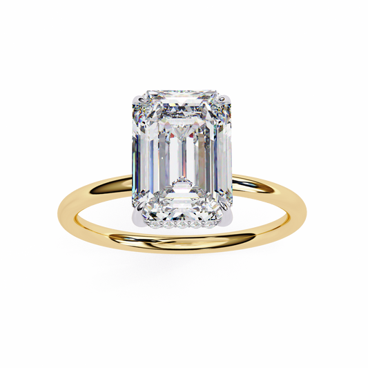 Anira Emerald Solitaire Ring Lab Grown Diamond