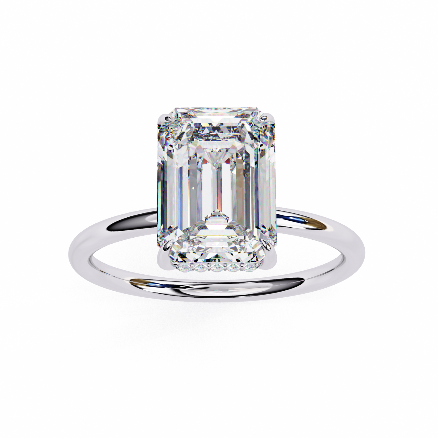 Anira Emerald Solitaire Ring Lab Grown Diamond