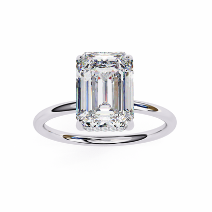 Anira Emerald Solitaire Ring Lab Grown Diamond