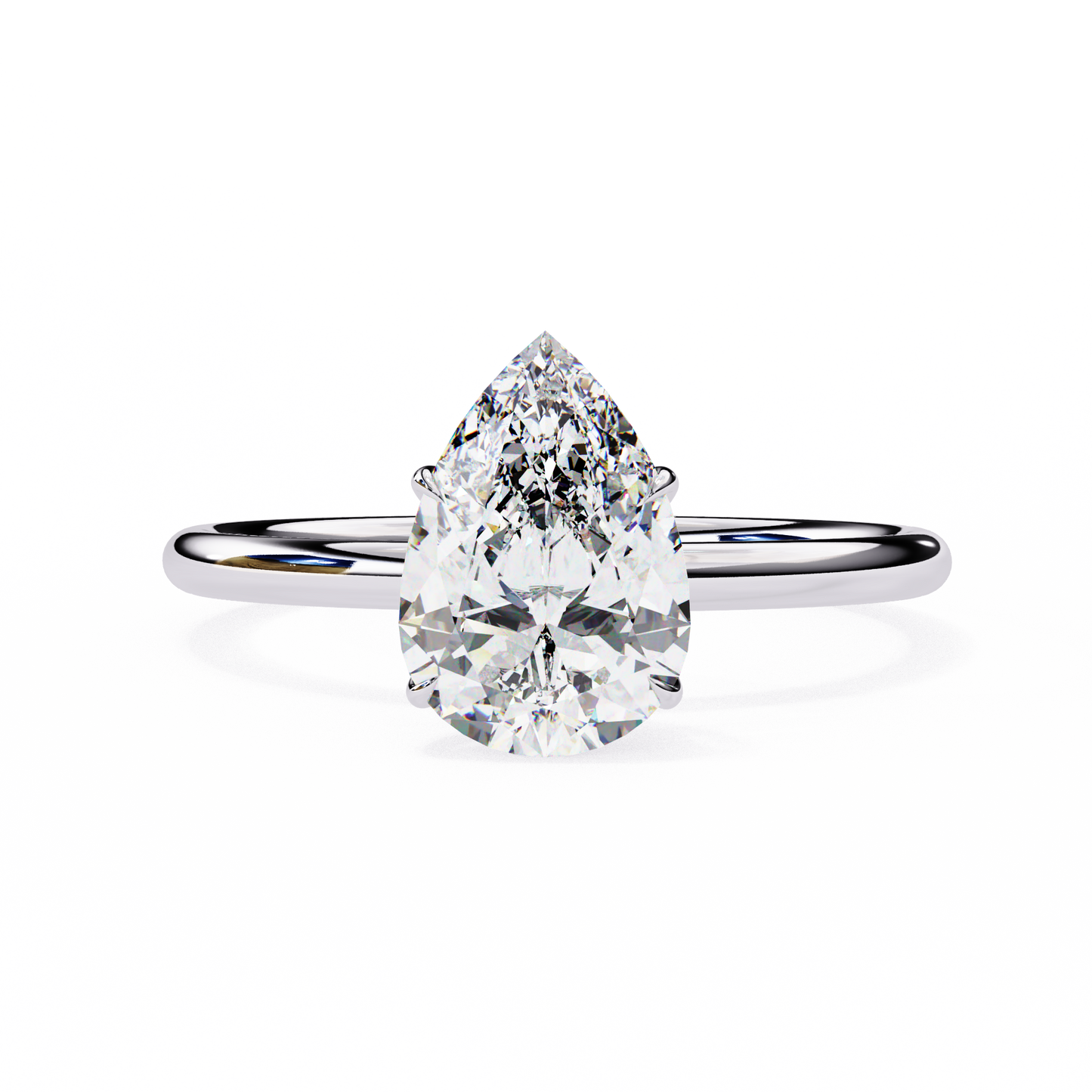Aashi Pear Solitaire Ring Lab Grown Diamond