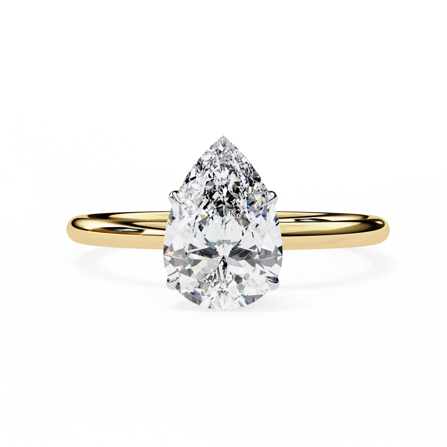 Aashi Pear Solitaire Ring Lab Grown Diamond