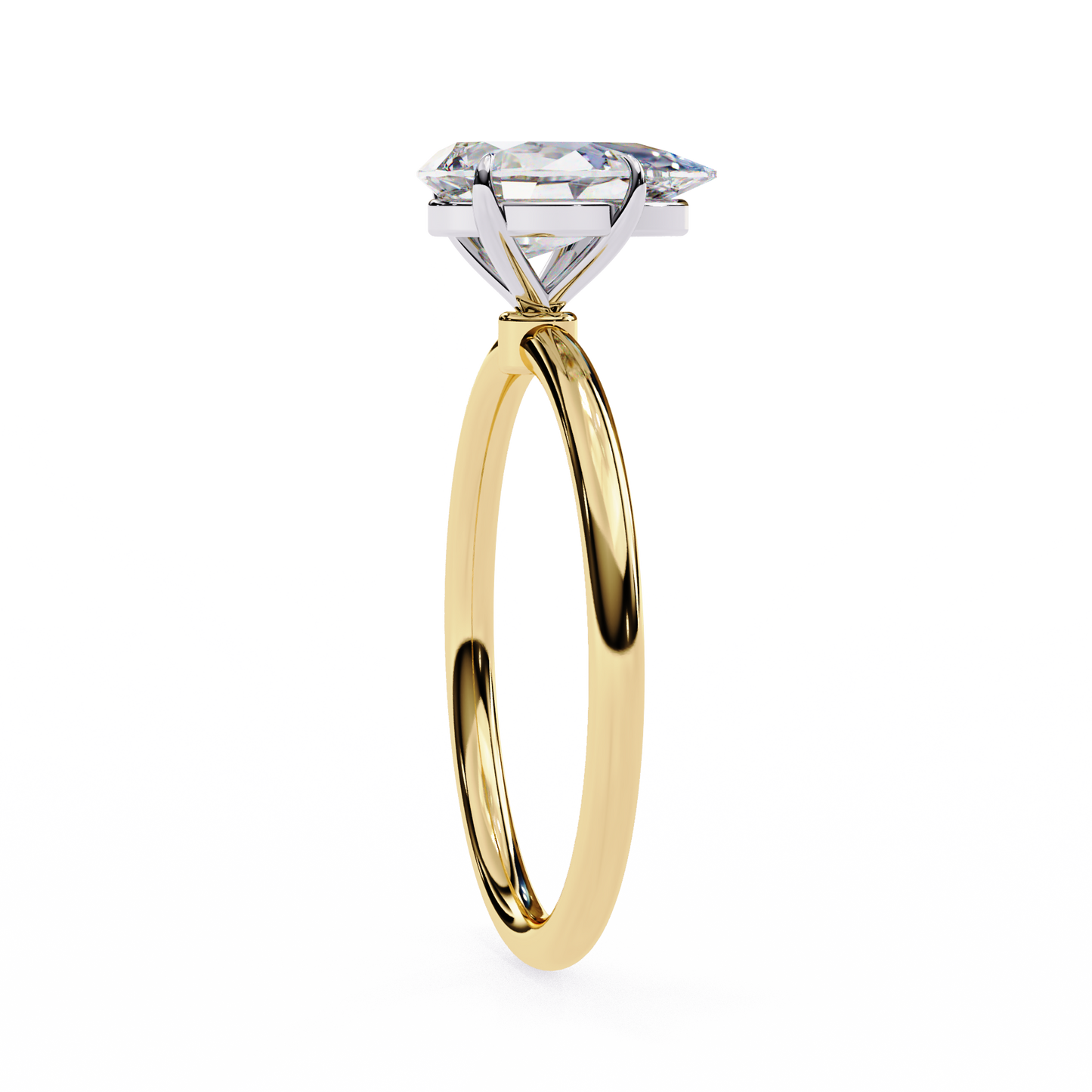 Aashi Pear Solitaire Ring Lab Grown Diamond