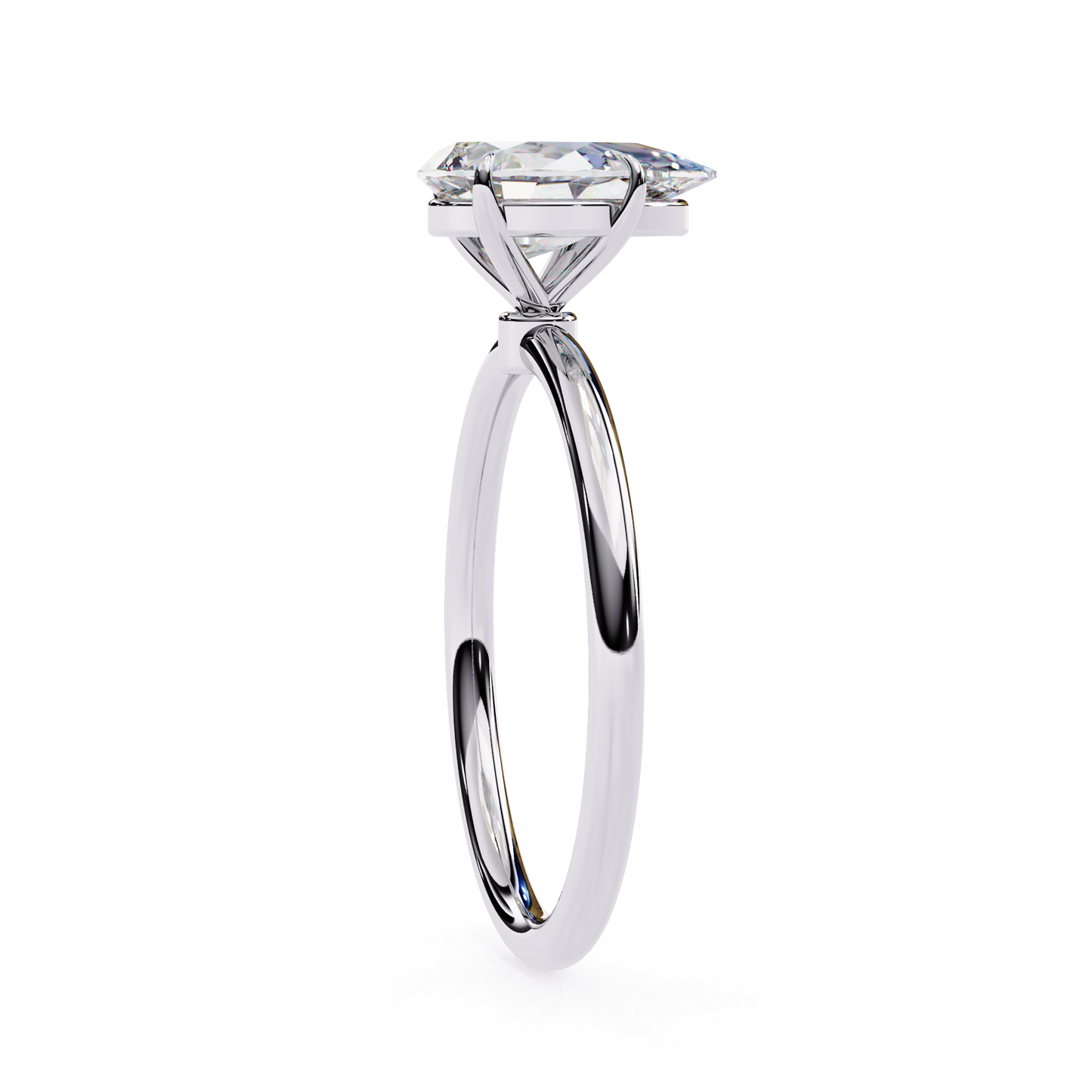 Aashi Pear Solitaire Ring Lab Grown Diamond