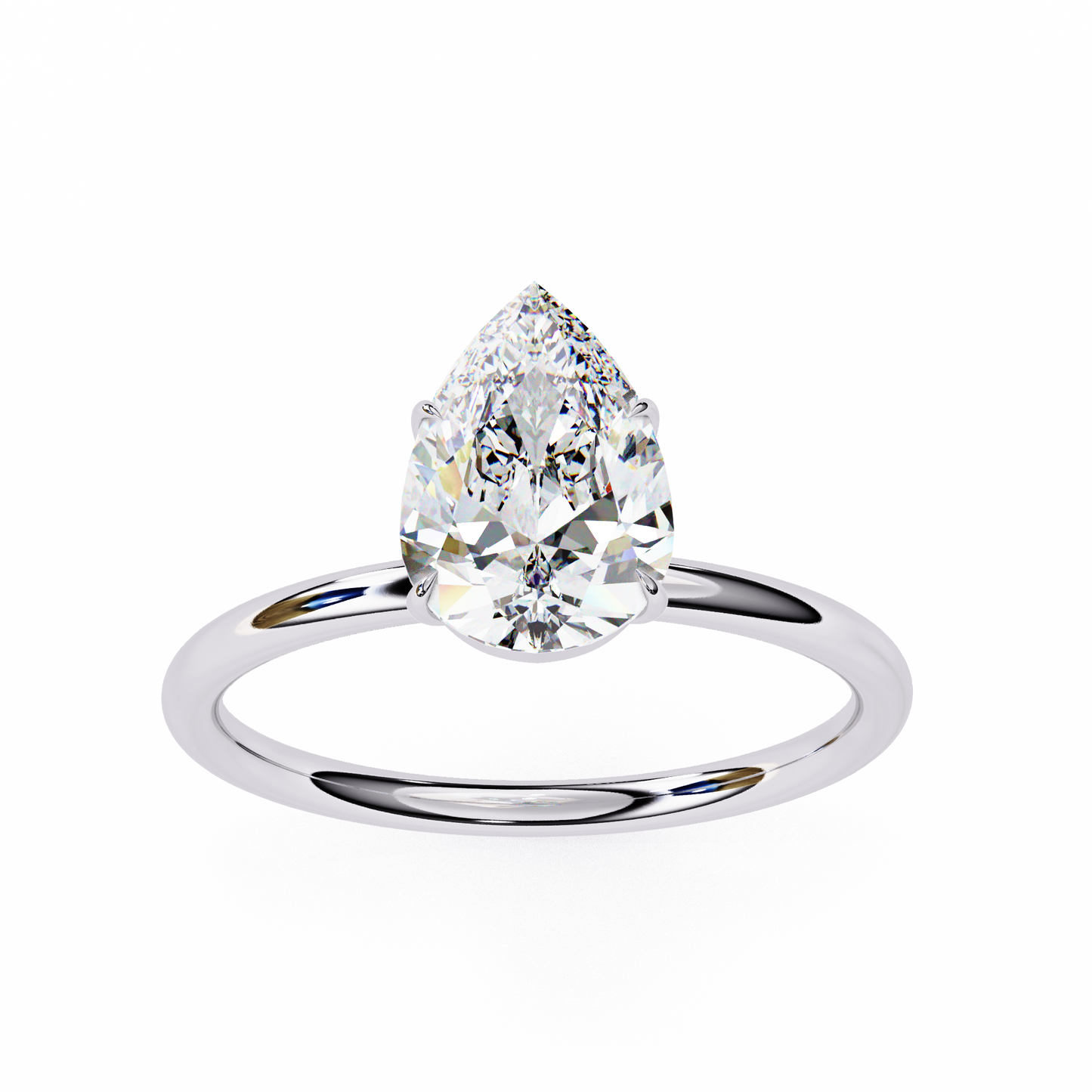 Aashi Pear Solitaire Ring Lab Grown Diamond
