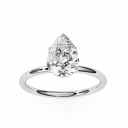Aashi Pear Solitaire Ring Lab Grown Diamond