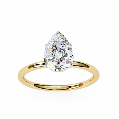 Aashi Pear Solitaire Ring Lab Grown Diamond