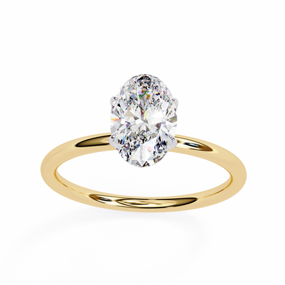 Kavya Oval Solitaire Ring Lab Grown Diamond
