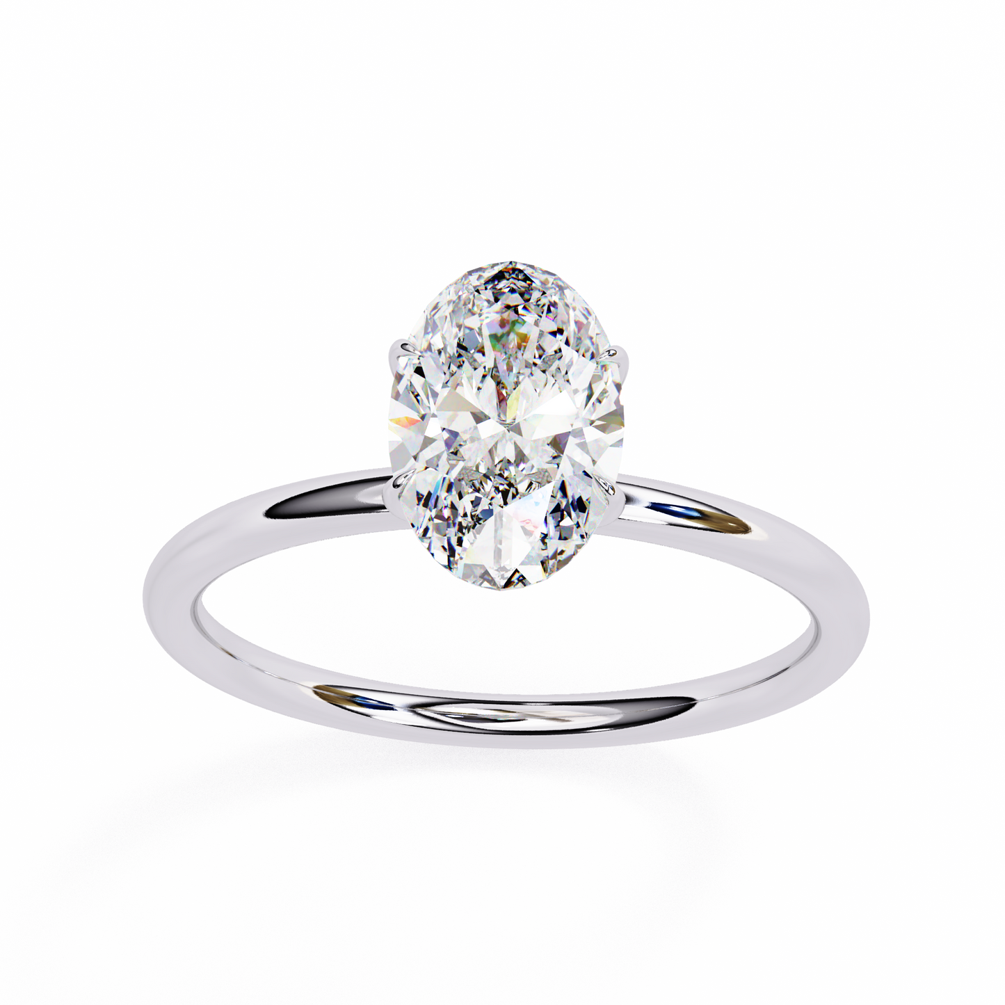 Kavya Oval Solitaire Ring Lab Grown Diamond