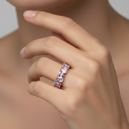 Pear Lavender Dia Eternity Band