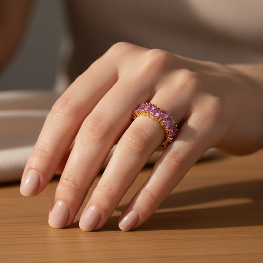 Pear Pink Dia Eternity Band