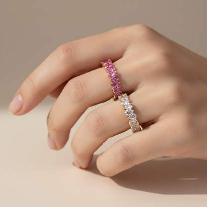 Pear Pink Dia Eternity Band