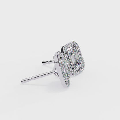 Zehra Emerald Solitaire Lab Grown Diamond Studs