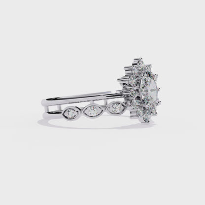 Oval Solitaire Stack Ring Lab Grown Diamond