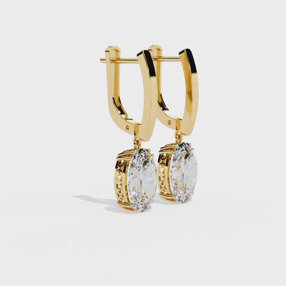 Oval Solitaire Lab Grown Diamond Hoop