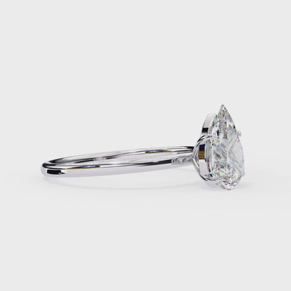Aashi Pear Solitaire Ring Lab Grown Diamond