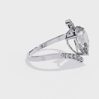 Siaa Pear Solitaire Ring Lab Grown Diamond
