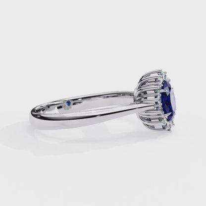 Tia Blue Sapphire Ring Lab Grown Ring