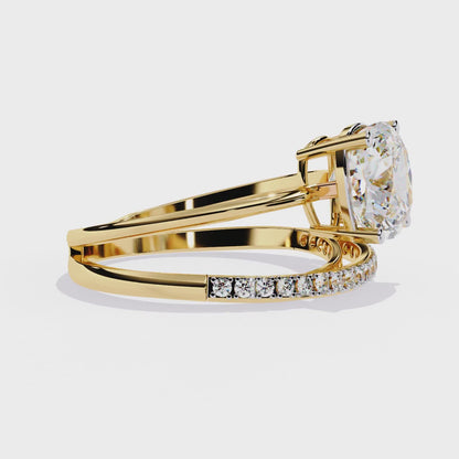 Saanvi Cushion Solitaire Ring Lab Grown Diamond