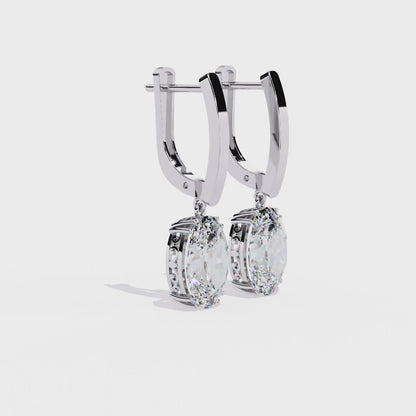 Oval Solitaire Lab Grown Diamond Hoop