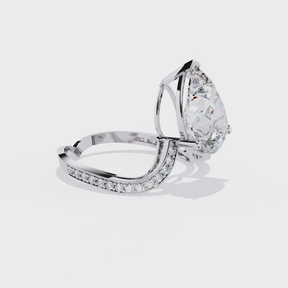 Vanshi Pear Solitaire Ring Lab Grown Diamond