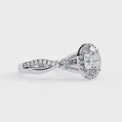 Diyaa Oval Solitaire Ring Lab Grown Diamond