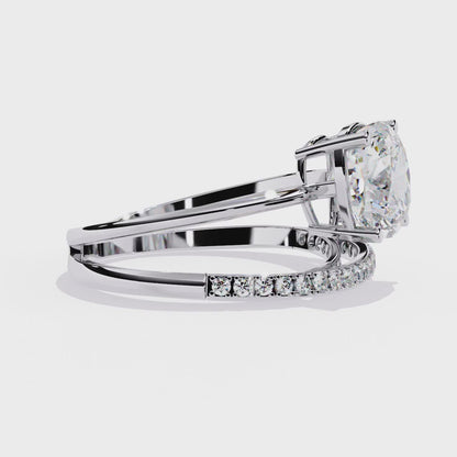 Saanvi Cushion Solitaire Ring Lab Grown Diamond