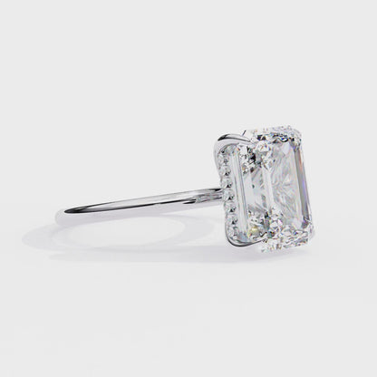 Anira Emerald Solitaire Ring Lab Grown Diamond