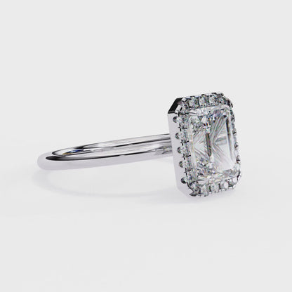 Urja Emerald Solitaire Ring Lab Grown Diamond