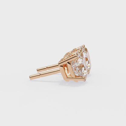 Heart Solitaire Lab Grown Diamond Stud