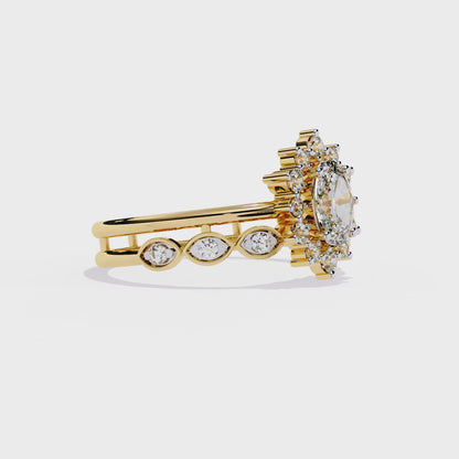 Oval Solitaire Stack Ring Lab Grown Diamond