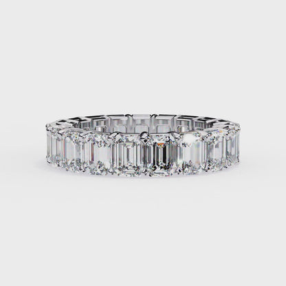 Emerald Cut Lab Grown Diamond Eternity Band