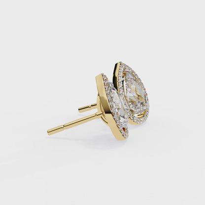 Seher Pear Solitaire Lab Grown Diamond Studs
