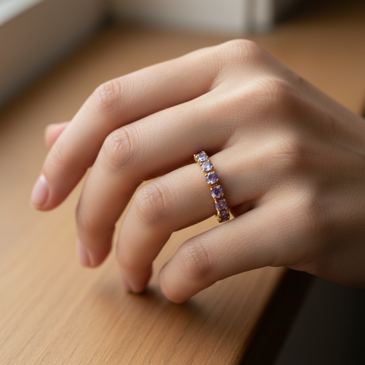 Lavender Round Dia Eternity Band